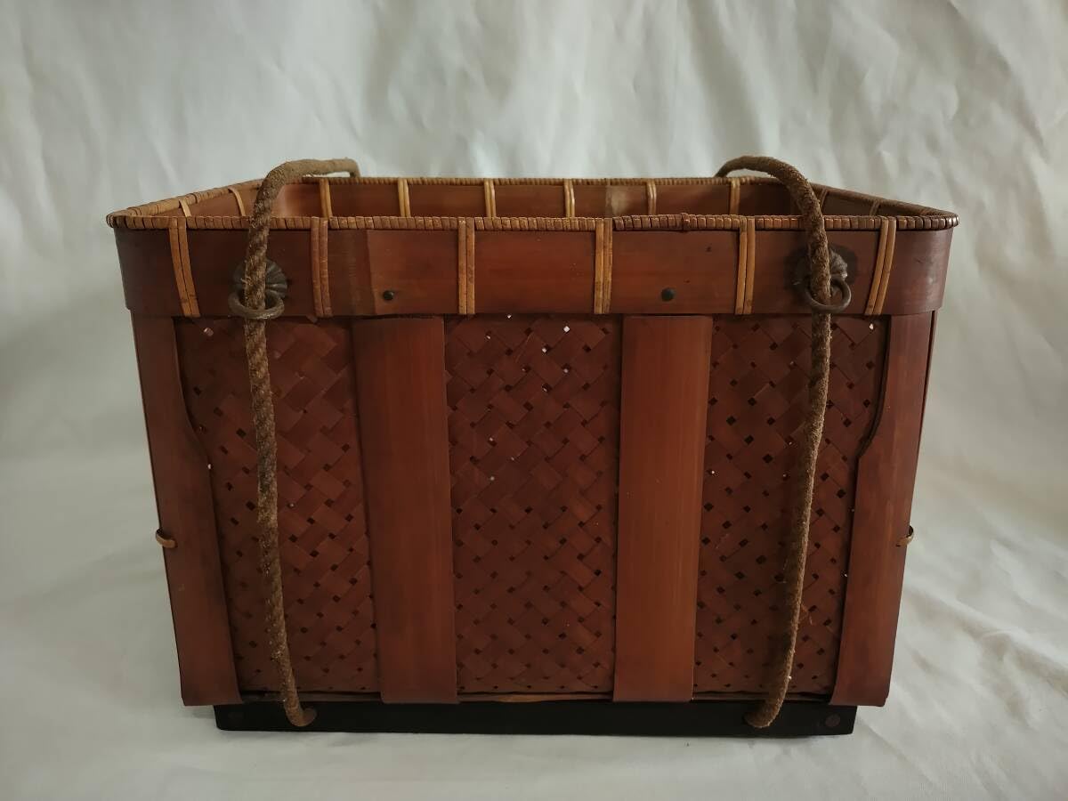 Amazon.co.jp: 竹籠魚籠竹編み網籠竹細工ビク漁師渓流釣り道具カゴ竹製